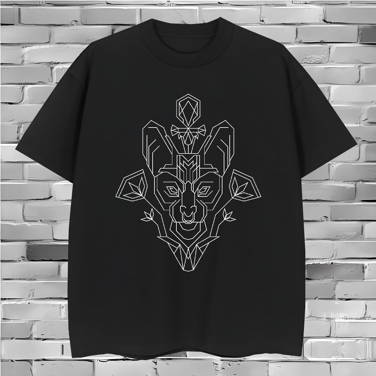 T-Shirts 230g Cotton Geometric line Street Wear Breathable Custom Anime Men Clothes T-Shirt Brand Soft Tshirts