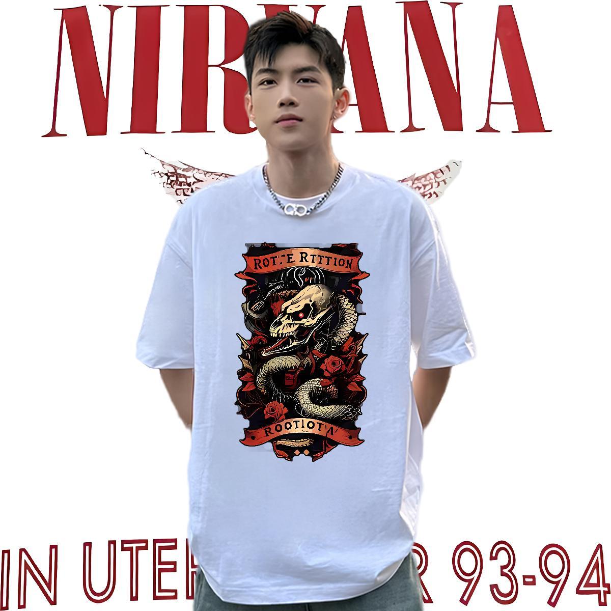 Factory Direct Men T Shirts 100% Cotton 230g snake High Street Hip Hop Clothings Breathable Crew Neck Brand Couples T Shirts Custom Print Oversized