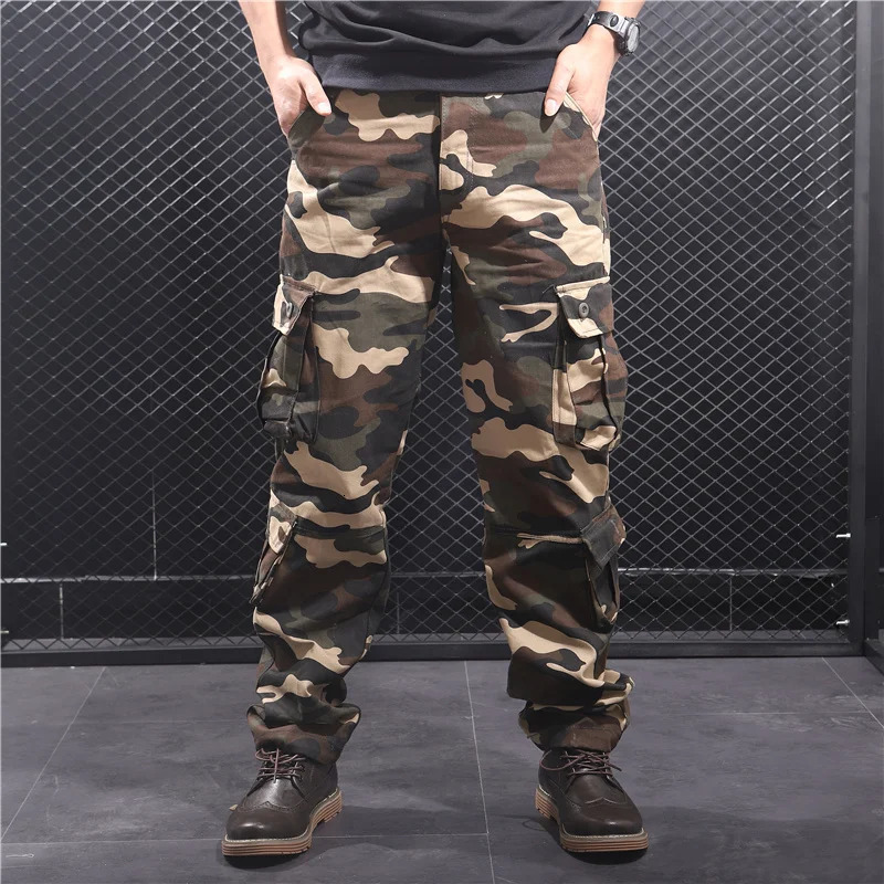 Camouflage Pants Men Hiking Pants Cargo Work Camo Outdoor Sports Trousers Hip Hop Streetwear Tactical Pants 240806