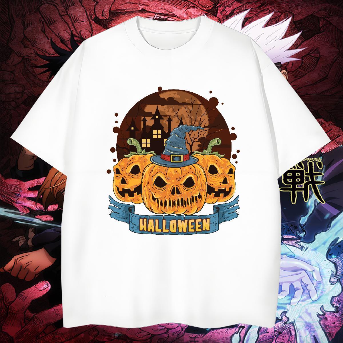 TOP Quality Tshirt for Man Woman 230g 100% Cotton Halloween Man T Shirts Summer Casual Breathable Soft Plus Size Cartoon 2024 DIY Tshirts