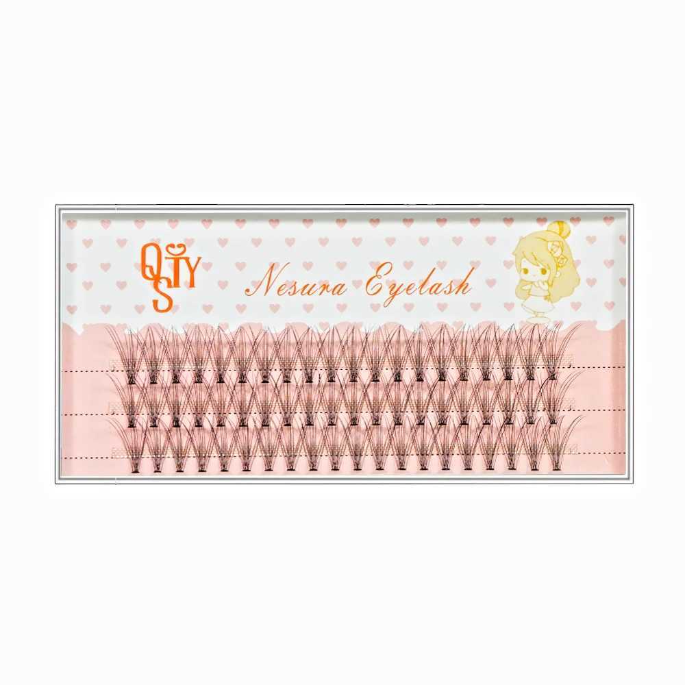 QSTY - Natural Long Personal Cluster Eyelash Extension Professional 10D Mink False Eyelash Artificial Soft Eyelash 60 pieces W240803