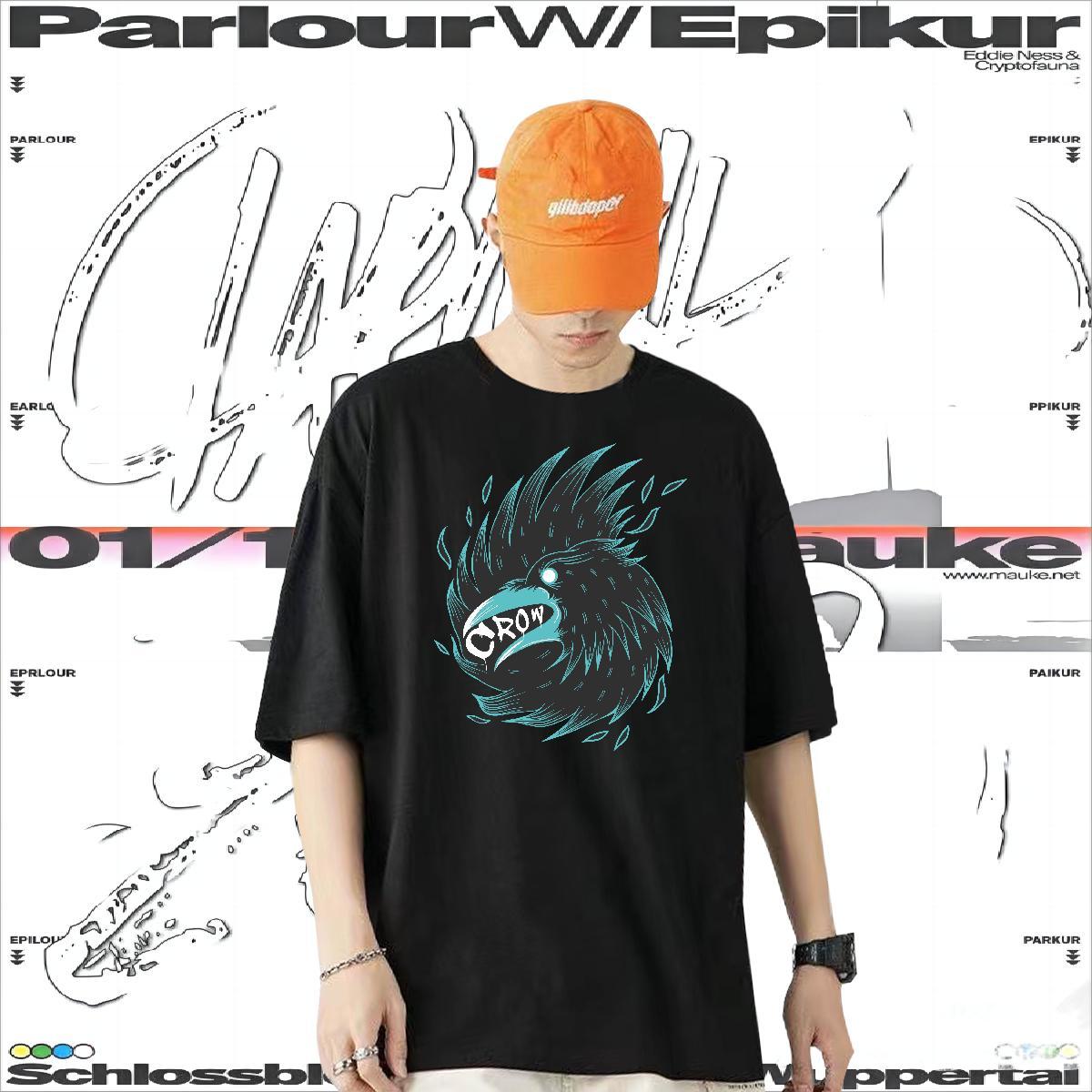 2024 DIY T Shirt For Man 230g Pure Cotton eagle Casual Beach Tees Shirts Crew Neck High Quality Men Clothes T-Shirt Anime Print