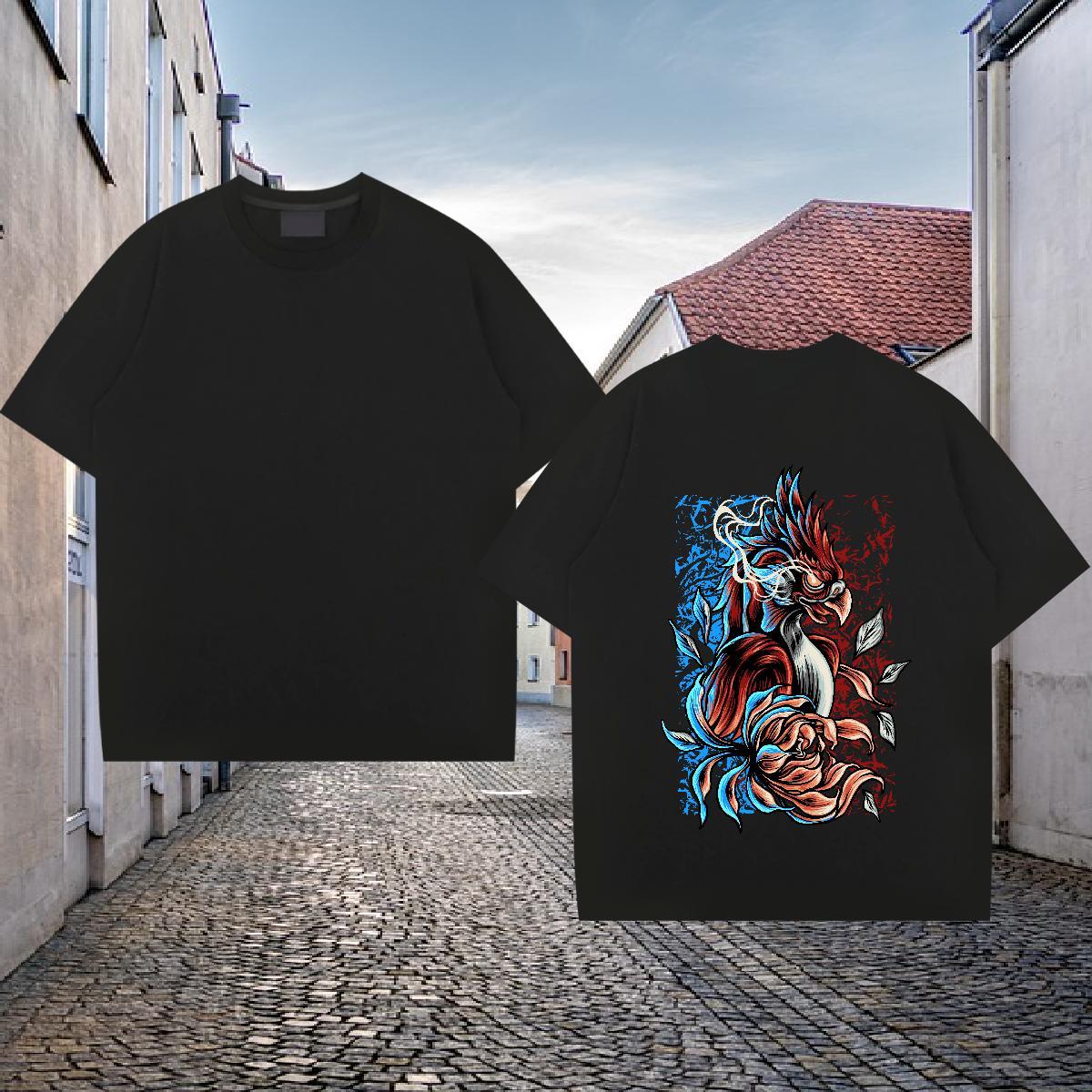 2024 New T-Shirts 230g Pure Cotton eagle Daily Outfit Clothings Breathable Comfortable Men Tshirts DIY Logo Oversized