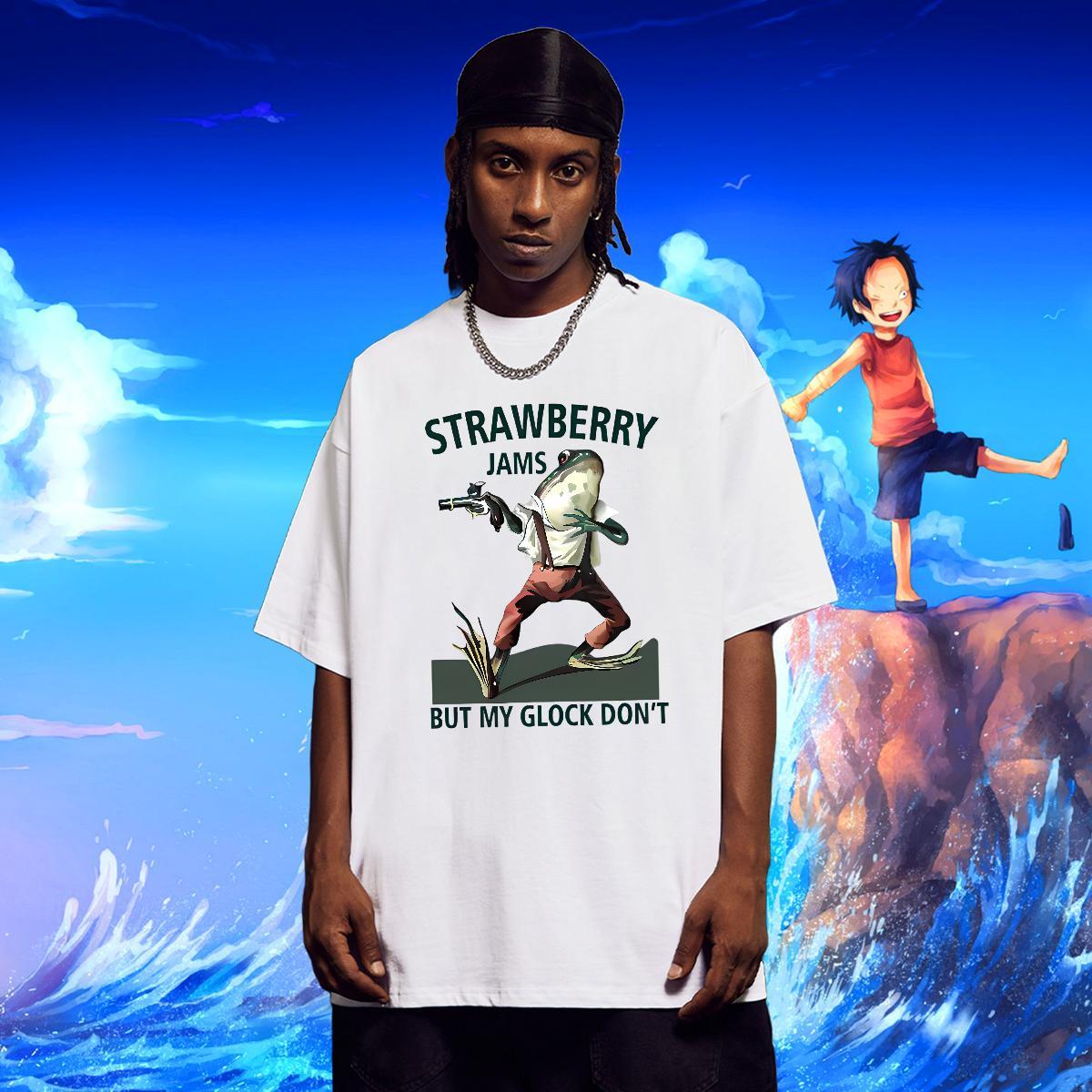 Designer T-Shirts 100% Cotton 230g Frog Hip Hop Street Top Tees Breathable Crew Neck Classic Men Tees Custom Anime