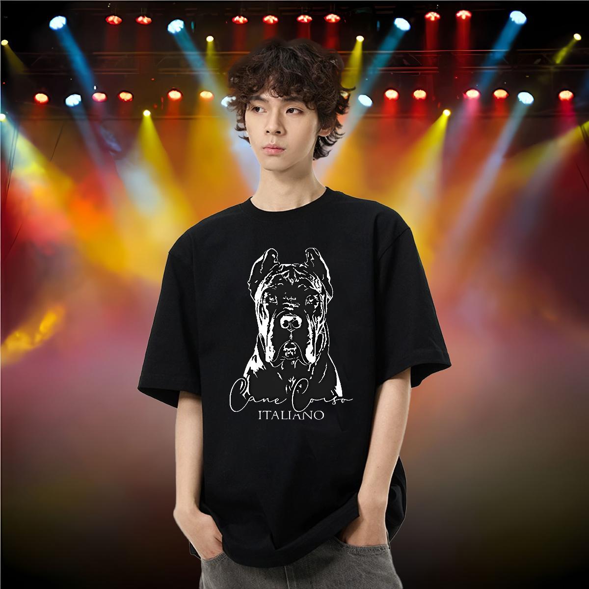 DIY Customized T Shirt For Man 230g Cotton dog Spring Summer Polos Short Sleeve Soft Brand Men Tees Oversized 4XL