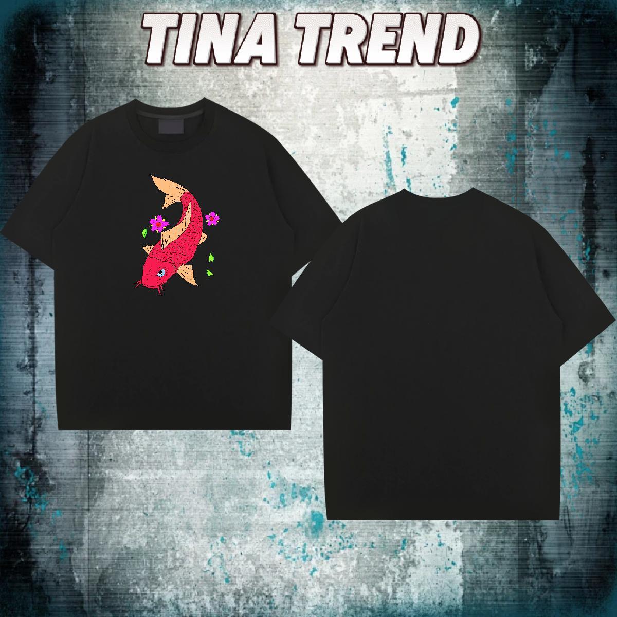 New Man T Shirts 230g Cotton fish Casual Daily Wear Tops Tees O Neck Short Sleeves TOP Quality Tshirt for Man Woman Custom Print Plus Size