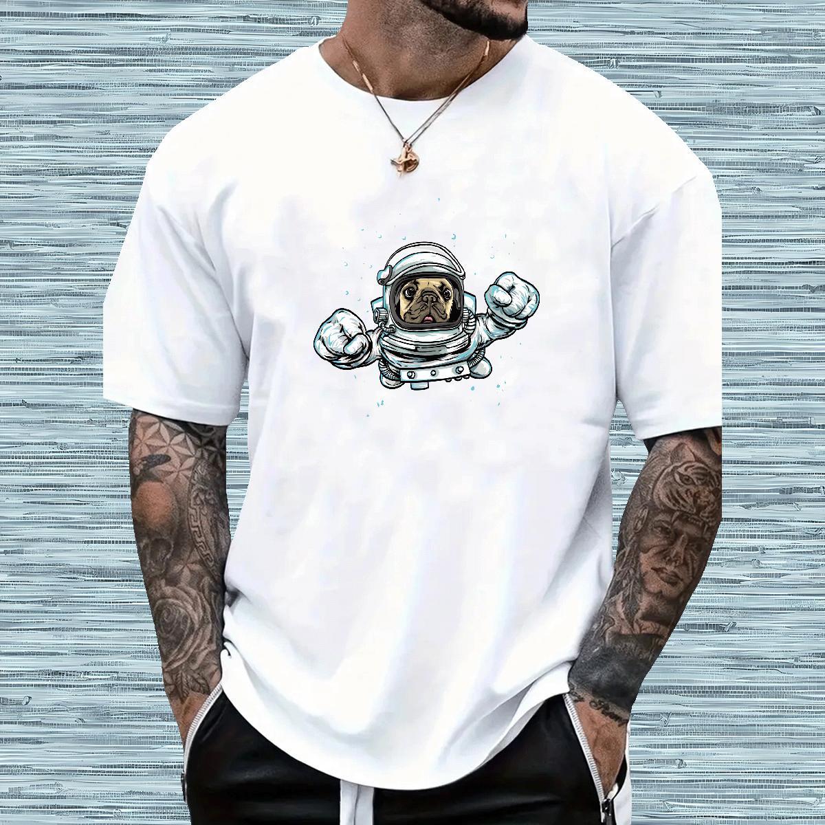 Fashion Man T Shirts 230g Cotton dog Anime Printing Street Tee Shirt Pure Cotton High Quality Mens Tshirts Black Oversized