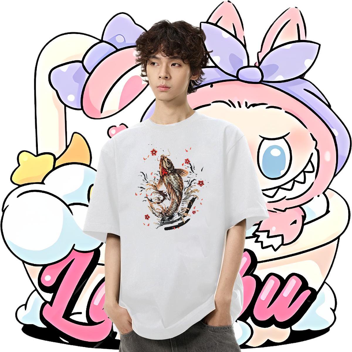 Loose Men Tops Tees 230g Cotton Casual Daily Wear Black White Crew Neck Breathable 2024 Designer T shirt Polos