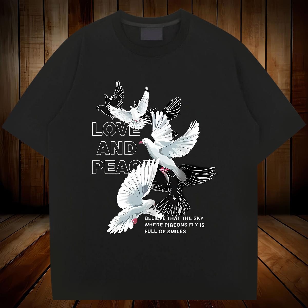 Mens T Shirts 100% Cotton 230g eagle Street Casual Breathable Short Sleeve DIY Anime Men Tops Tees 2024 Summer High Quality Clothings