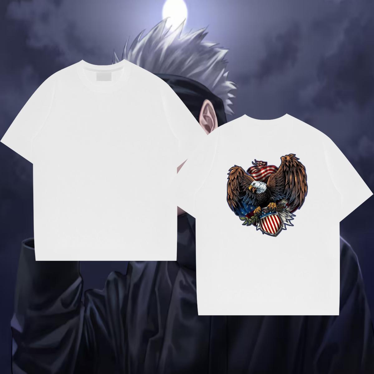 Fashion Casual Mens T Shirts 230g Cotton eagle Hip Hop Street Tops Tees Short Sleeve Soft Brand Men Clothes T-Shirt Anime