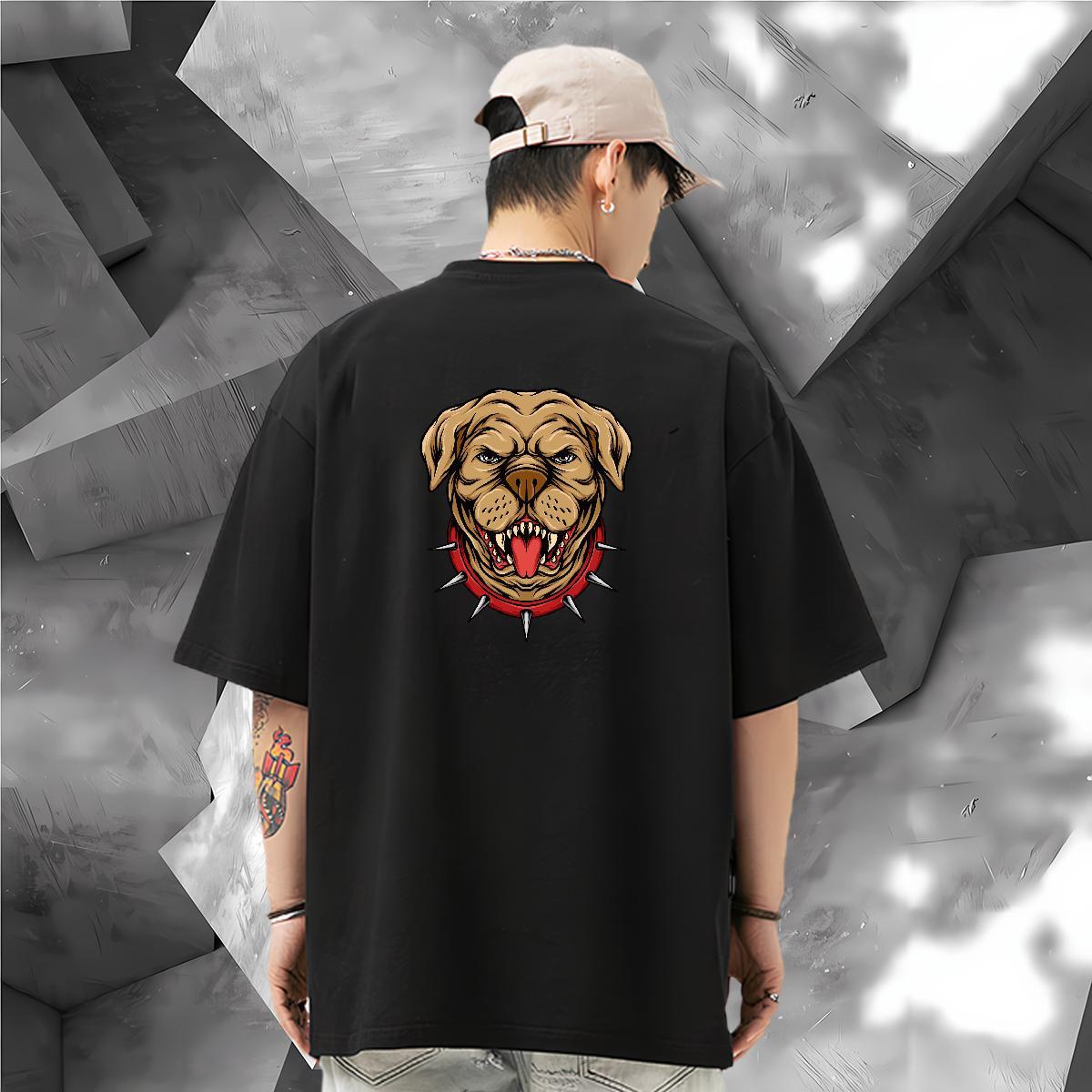 Casual New T-Shirts for Men 230g 100% Cotton dog Daily Outfit Clothes Round Neck Short Sleeve Unisex Tshirt for Man Woman Custom Big Size