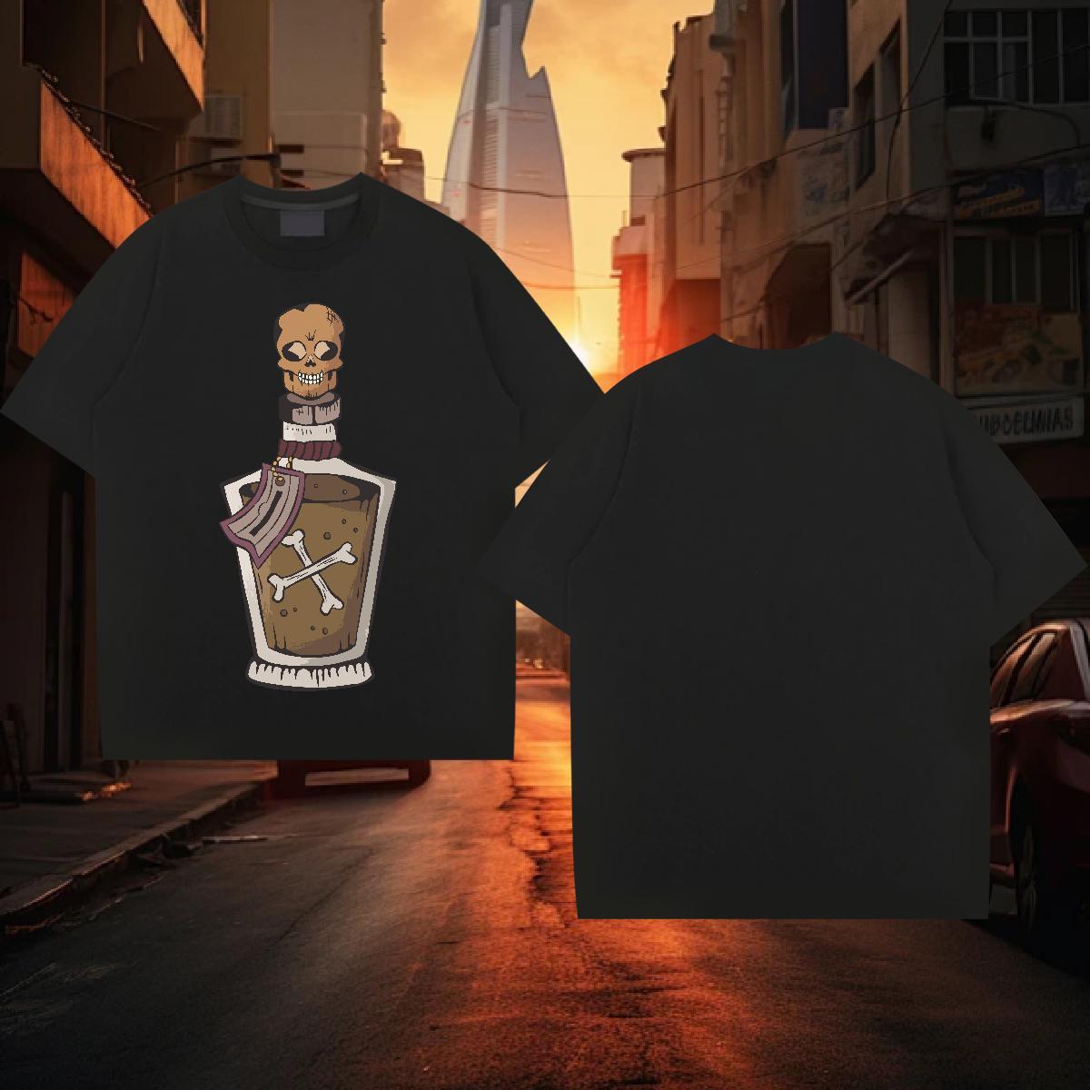 T Shirts Men 100% Cotton 230g bottle Daily Outfit Crew Neck Floral Print Men Tshirts 2024 DIY Popular Tops Shirt