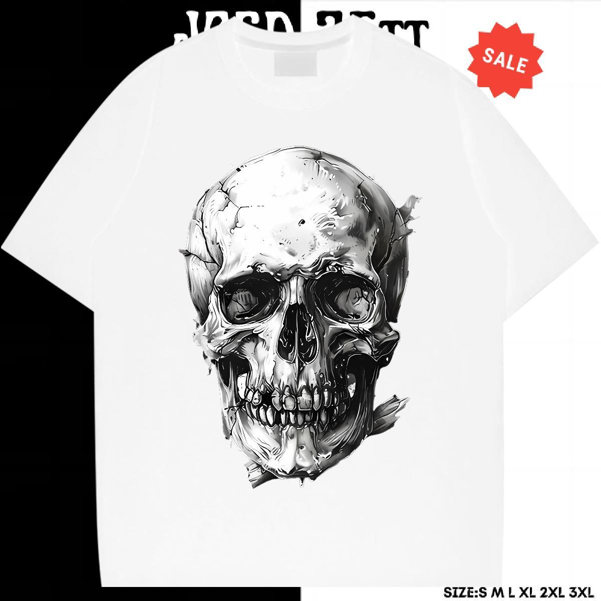 2024 Designer T Shirt For Man skull Polos 100% Cotton 230g High Street Hip Hop TOP Quality Cartoon Printing L-4XL Short Sleeve O-Neck Men Tees
