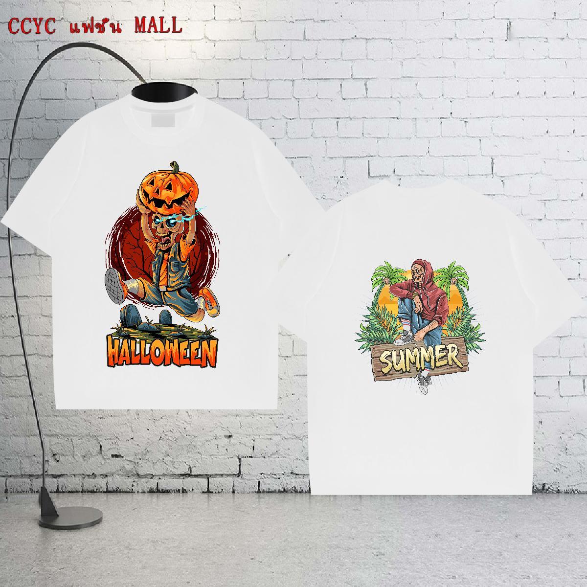 Designer Fashion Man T Shirts 230g 100% Cotton Halloween Street wear Hip Hop Top Tees Crew Neck Soft Men Tees Customized Print