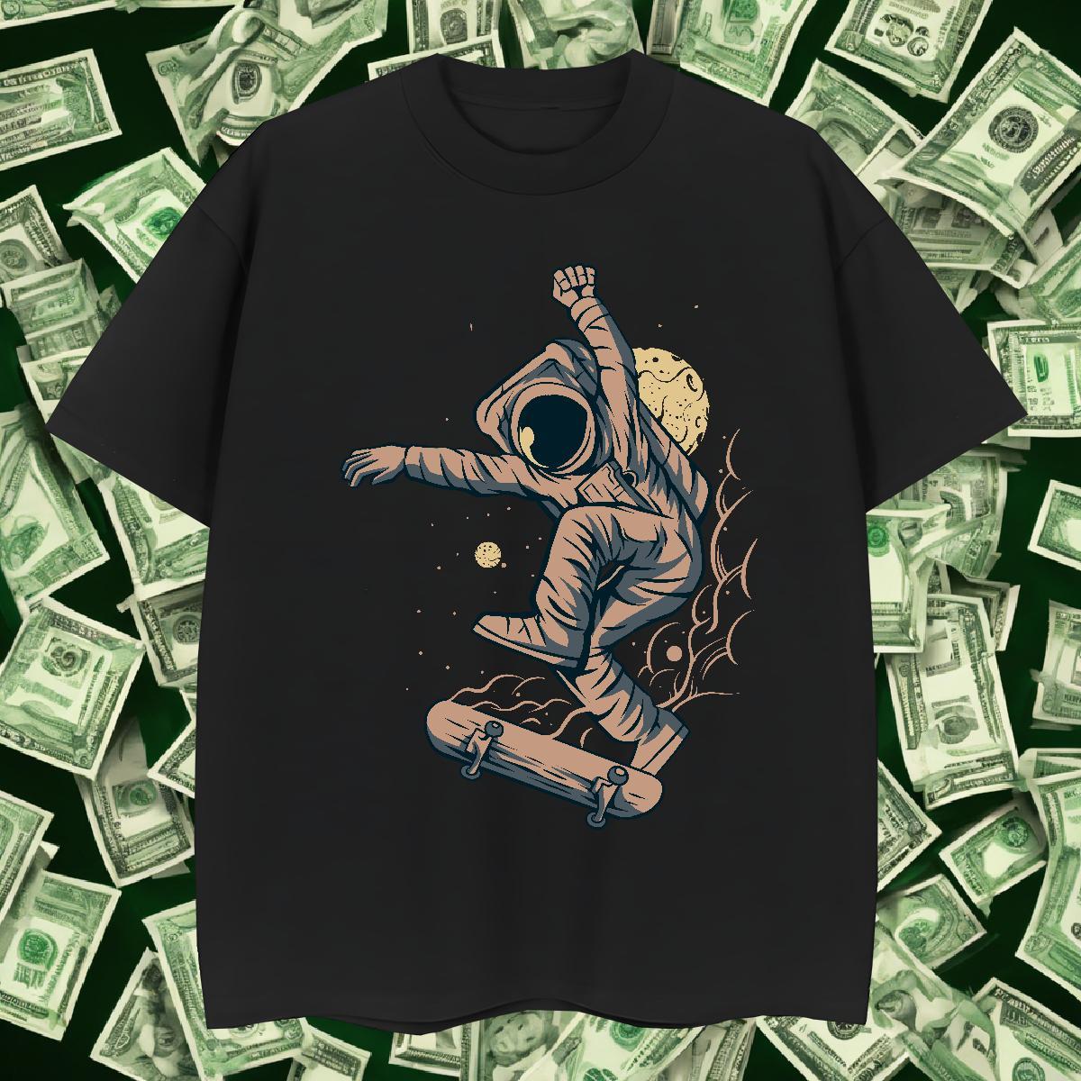 Man T Shirts 100% Cotton 230g universe Street Wear Short Sleeve O-Neck Cartoon Print Men Tshirts 2024 DIY Unisex Top Tees