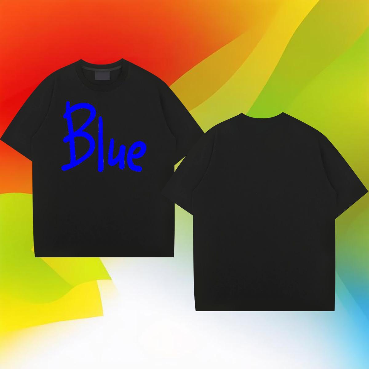 TOP Quality Men Clothes T-Shirt 230g Cotton Hip Hop Street blue Oversized 3XL 4XL Crew Neck DIY Customized Man T Shirts Tops Tees