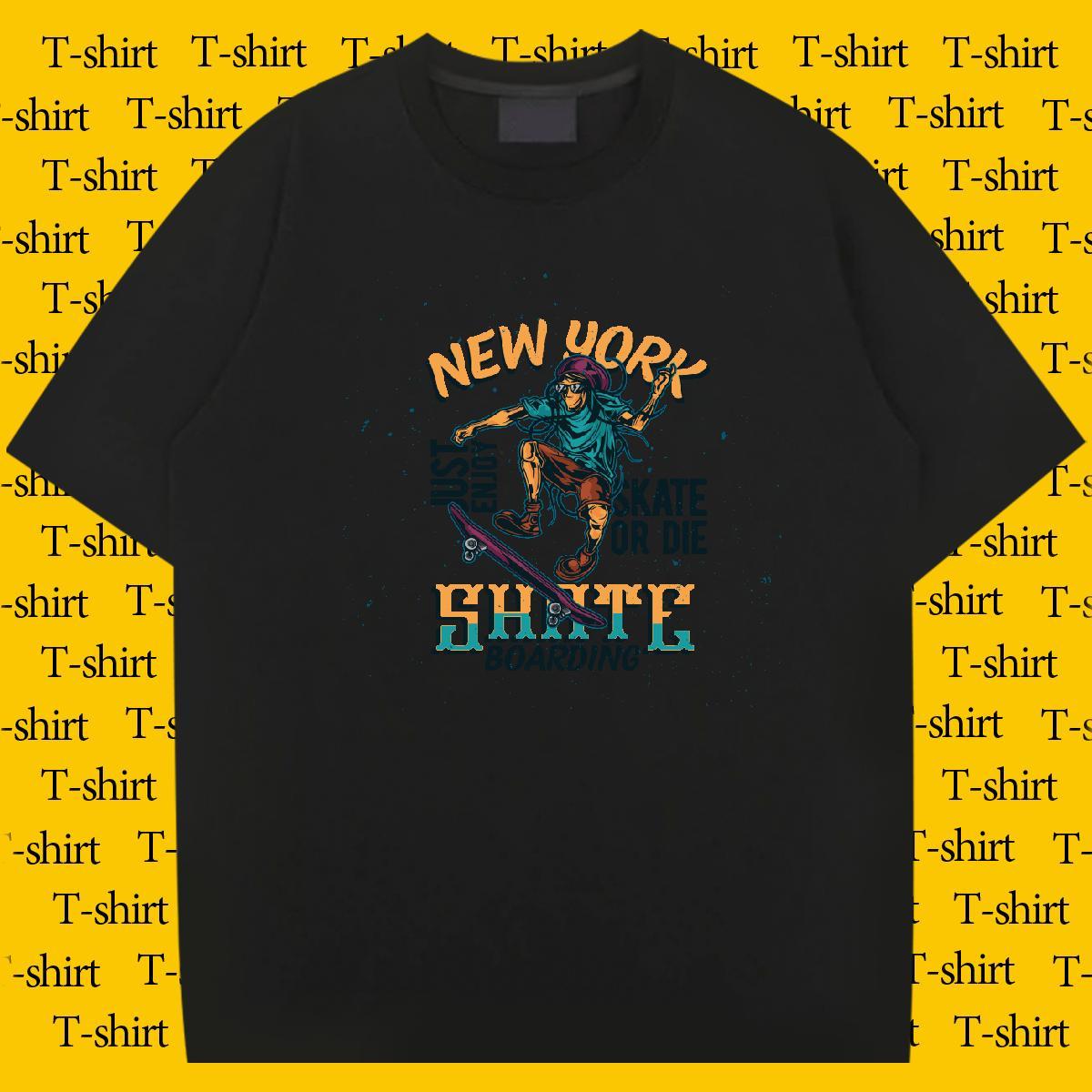 Fashion New Mens T Shirts skateboarding Tops 100% Cotton 230g Outdoor Brand Custom Print Plus Size Breathable Crew Neck Couples T Shirts