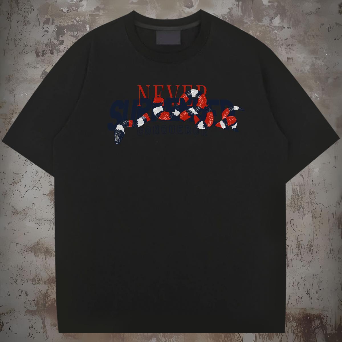 2024 Summer Mens T Shirts 230g 100% Cotton snake Casual Beach Clothings Breathable Crew Neck Designer Men Tshirts DIY Anime