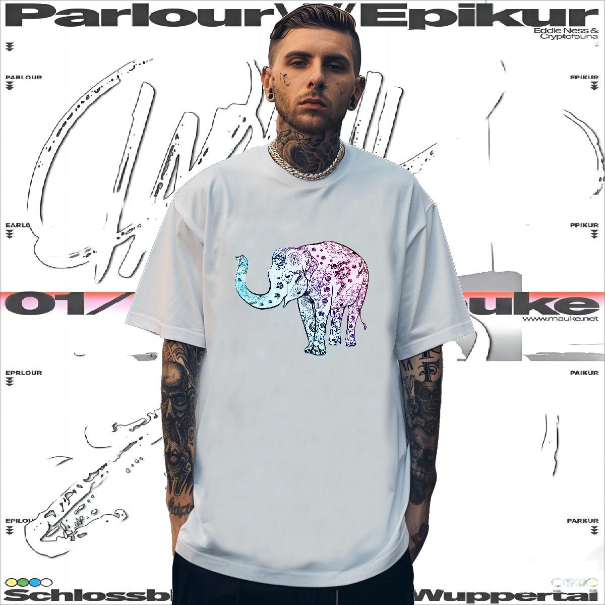 T shirt 230g Pure Cotton Elephant Home Outdoor Breathable Short Sleeve Asian Size Mens Tshirts Fashion New Unisex Tees Shirts