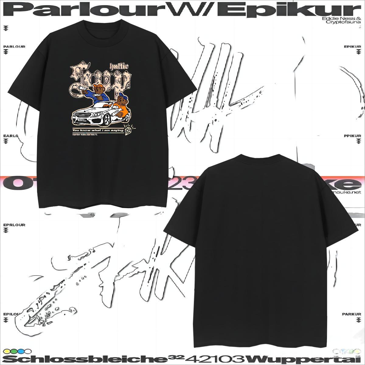 Comfortable Couples T Shirts 230g Cotton bear T-Shirts for Men Summer Casual Breathable Crew Neck Customized 2024 New Tees