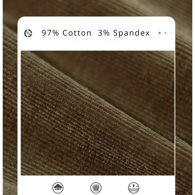Autumn and Winter Cotton Cargo Corduroy Mens Pants Comfortable Soft Retro Street Safari Style Trousers AZ643 240806