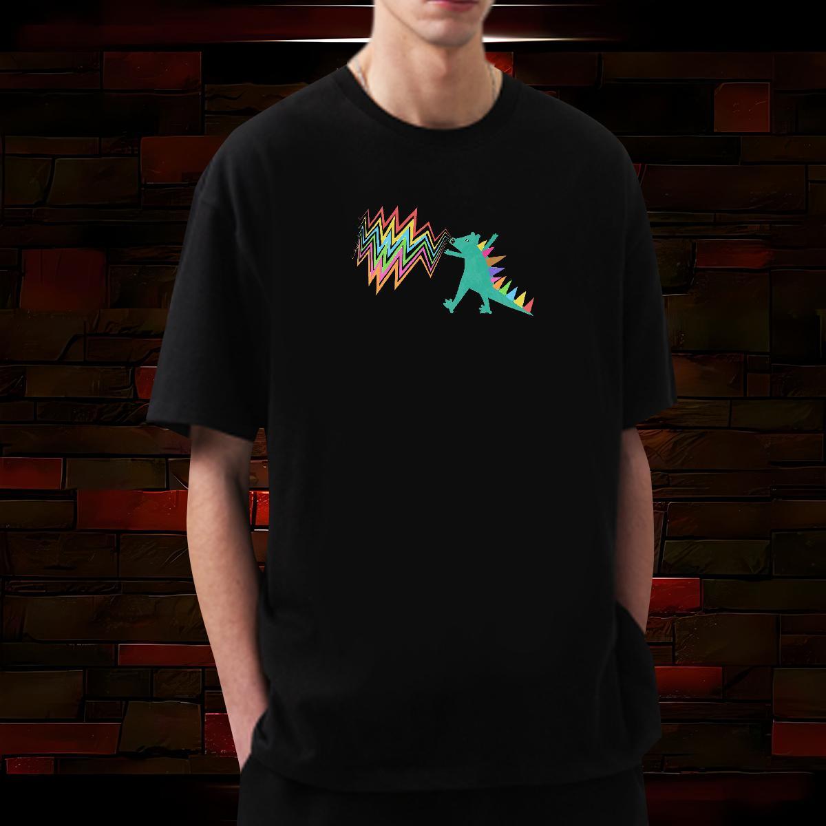 Men T Shirts 100% Cotton 230g dinosaur Hip Hop Breathable Short Sleeve Black White Couples T Shirts Factory Direct Cool Design Tees