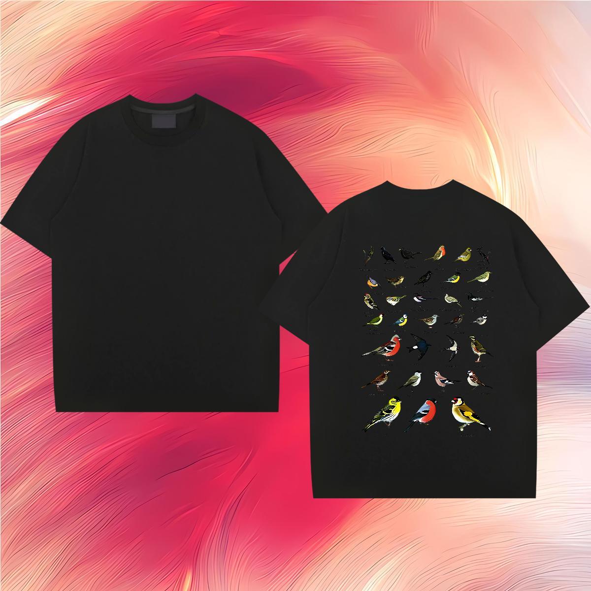 2024 New Man T Shirts 100% Cotton 230g bird Street Casual Clothes Pure Cotton Designer Tshirts Plus Size Custom