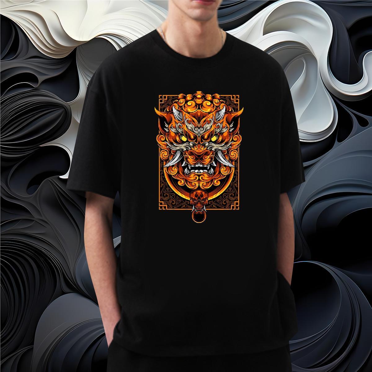 Man T Shirts 100% Cotton 230g icon Street Breathable Soft Black White Men Clothes T-Shirt Brand Loose Fit Tees