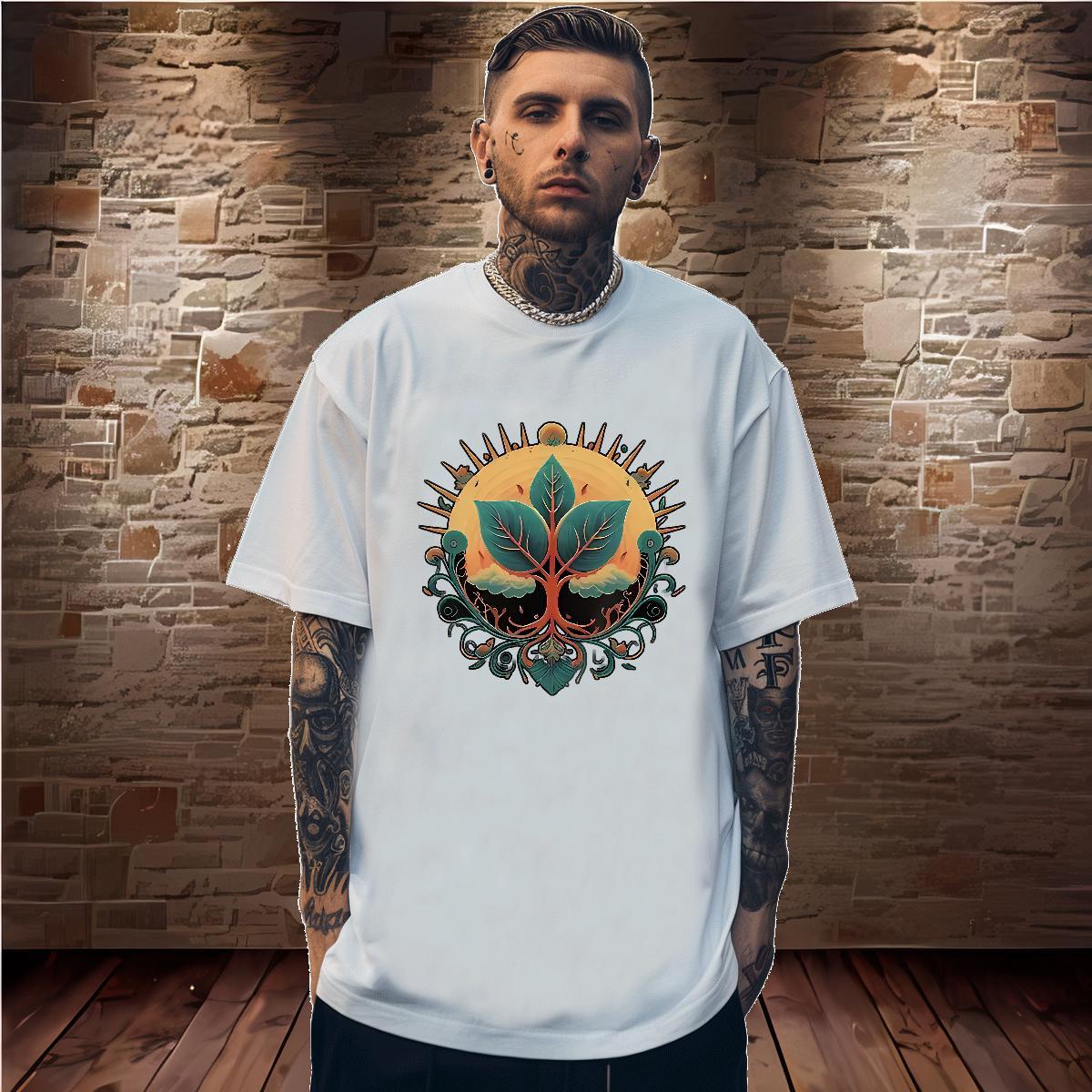 T-Shirts 100% Cotton 230g tree Street wear Hip Hop Crew Neck Breathable DIY Printed Men Tees DIY Customized Classic Tshirts