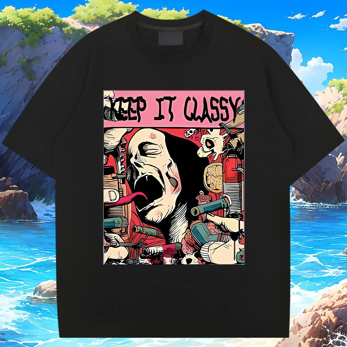 Mens T Shirts 230g Pure Cotton Terror Daily Outfit Short Sleeve Soft Custom Print Oversized Men Clothes T-Shirt New High Quality Wear