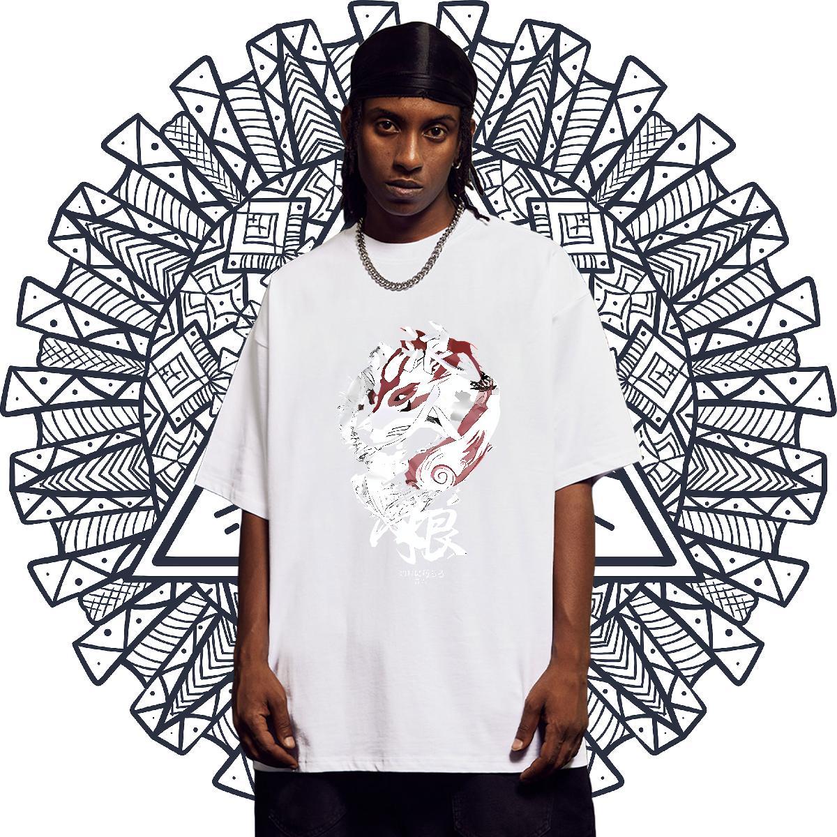 TOP Quality Men Tops Tees 230g 100% Cotton Hip Hop Street Line Dragon DIY Printed Breathable Short Sleeve Designer T Shirt For Man Polos