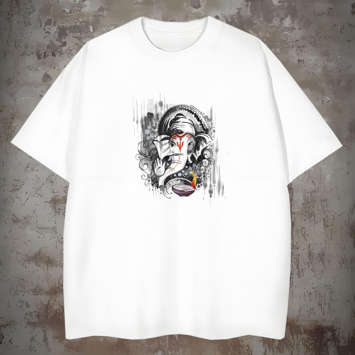 2024 New T Shirts Men 230g Cotton Elephant Anime Printing Street Polos O Neck Short Sleeves Classic Men Clothes T-Shirt Cartoon Print