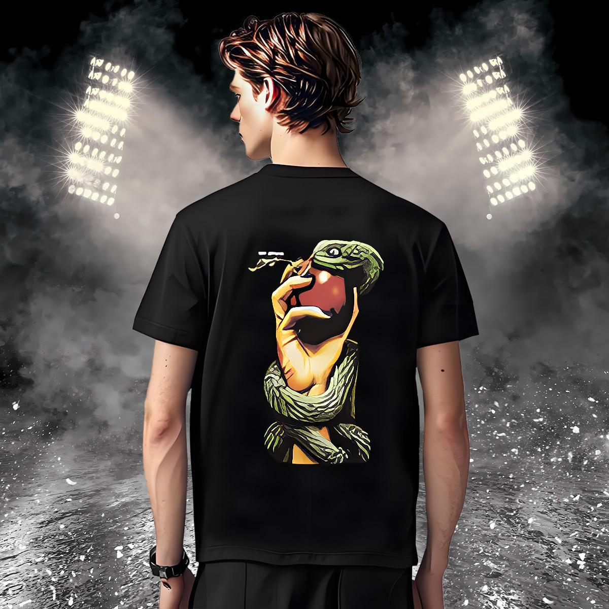 Customized T-Shirts for Men 230g 100% Cotton snake Home Outdoor Tops Shirt Short Sleeve Soft Brand Men Clothes T-Shirt Oversized