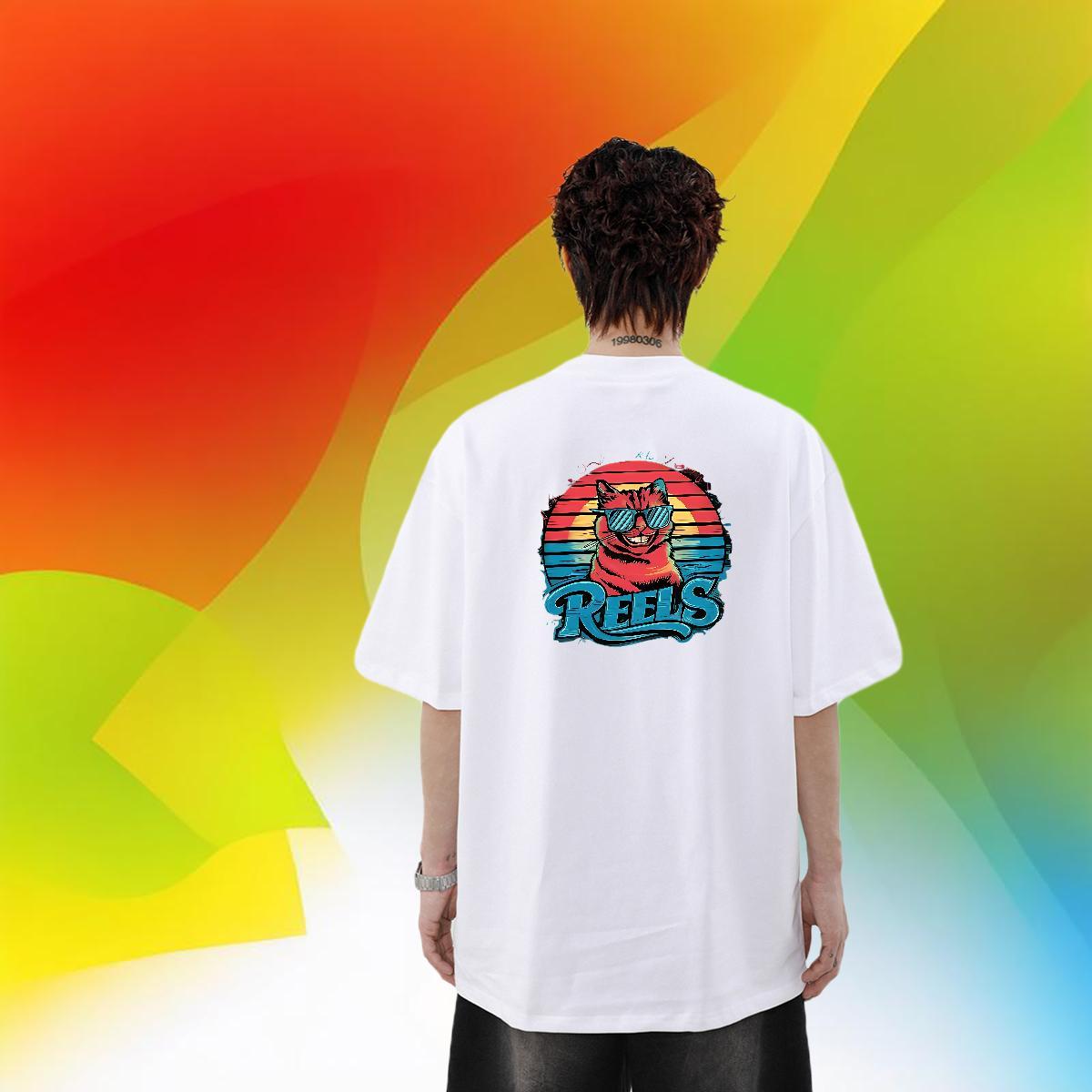 Customized T-Shirts for Men 230g Cotton funny Anime Printing Street Tshirts Breathable Short Sleeve Soft Tshirt for Man Woman White Plus Size