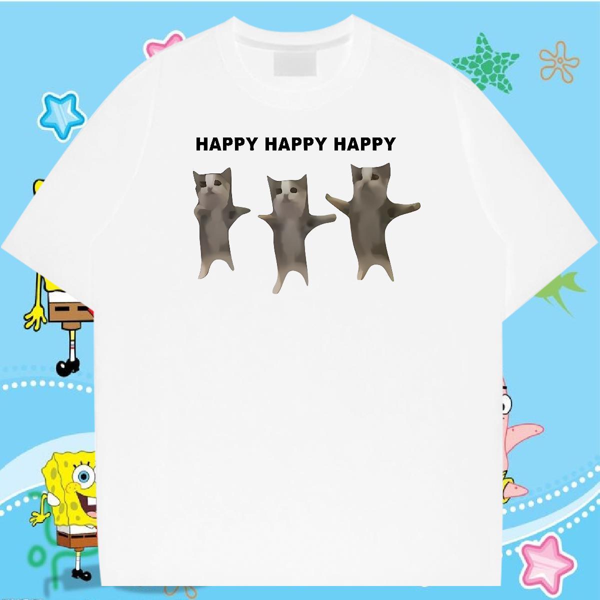 Classic Casual Mens T Shirts 230g 100% Cotton cat Street Casual Tshirts Short Sleeve O-Neck TOP Quality Mens Tshirts Anime