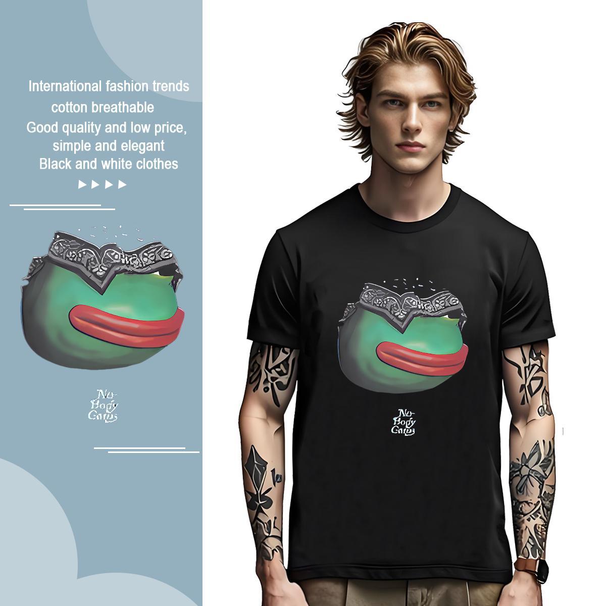 T-Shirts 230g Cotton Frog Beach Breathable Soft Custom Print Oversized Mens Tshirts Casual New Classic Polos