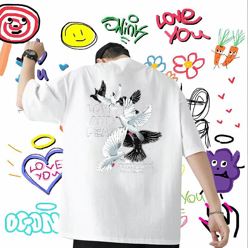 Customized T Shirts Men 230g 100% Cotton eagle Summer Casual Tops Tees Crew Neck Comfortable Men Tshirts Customized Print