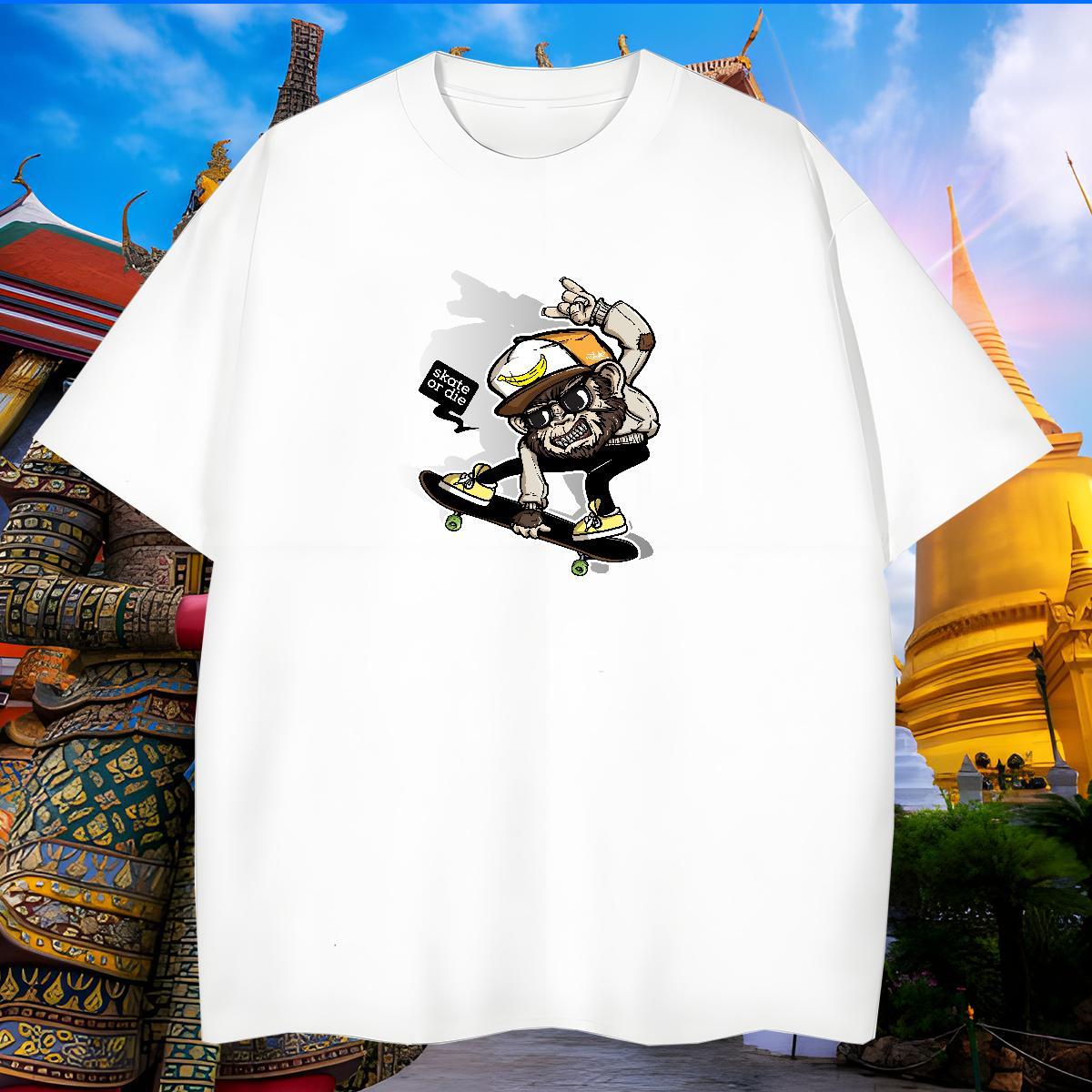 High Quality Tshirts 230g Cotton chimpanzee Man T Shirts Spring Summer Pure Cotton White Plus Size Wholesale Top Tees