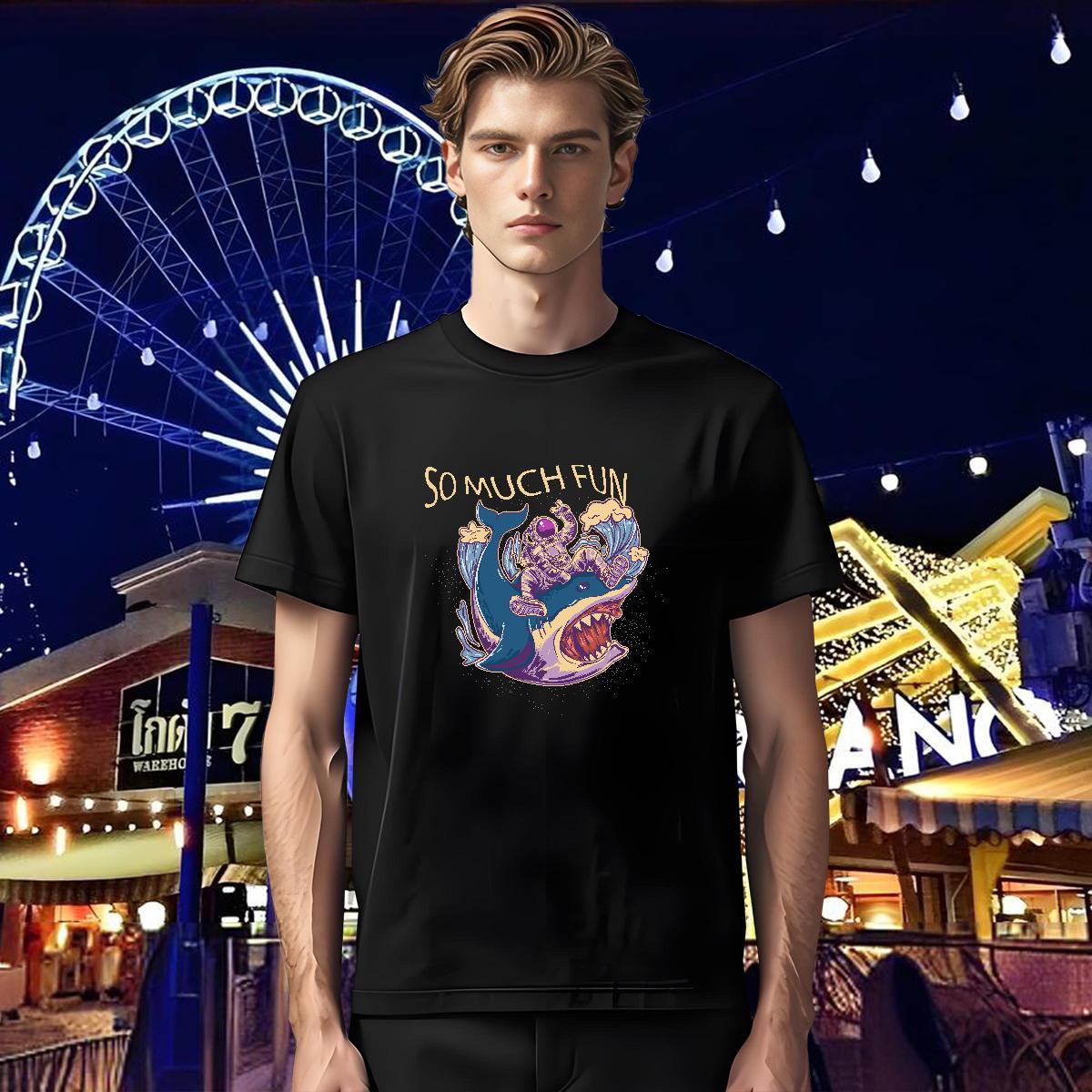 T-Shirts 230g Cotton cosmonaut Beach Pure Cotton DIY Logo Oversized Mens Tshirts Fashion Designer TOP Quality Tees Shirts