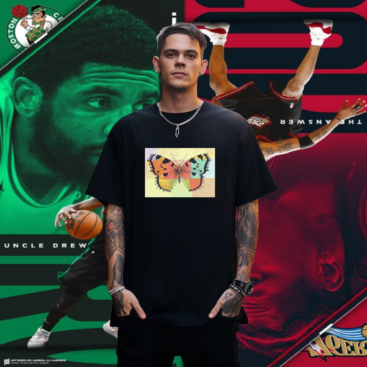 T Shirt For Man 230g Cotton Butterfly Sports Casual Breathable Crew Neck Custom Anime Tshirts Stylist Soft Tees