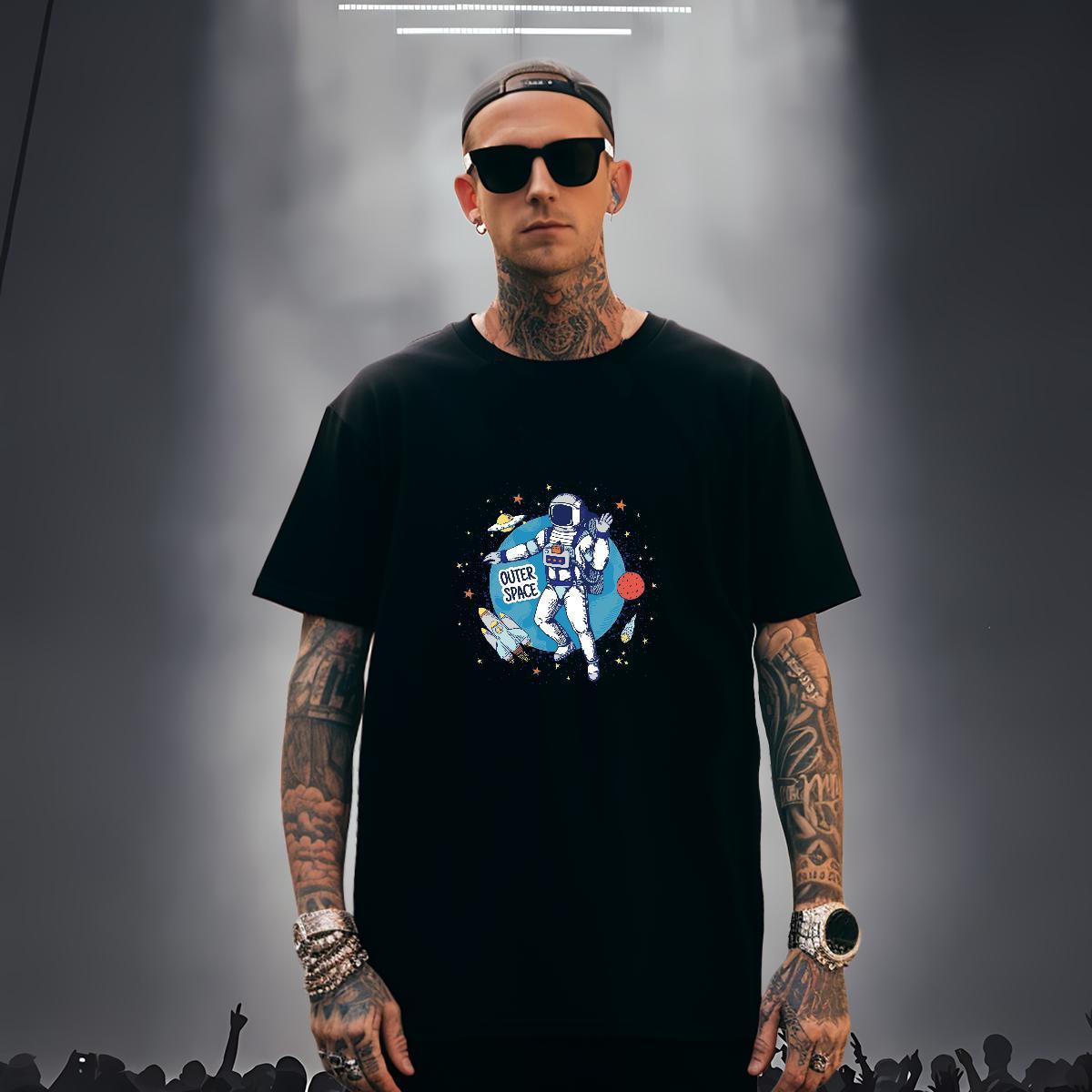 Mens T Shirts 230g Pure Cotton universe Street Wear Breathable White Plus Size Couples T Shirts New Designer Tees Shirts