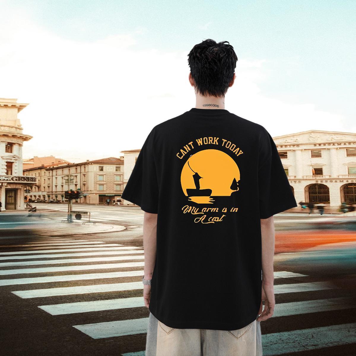 Fashion T Shirt For Man letter Clothings 230g Cotton Daily Wear TOP Quality Plus Size Custom Pure Cotton Tshirt for Man Woman