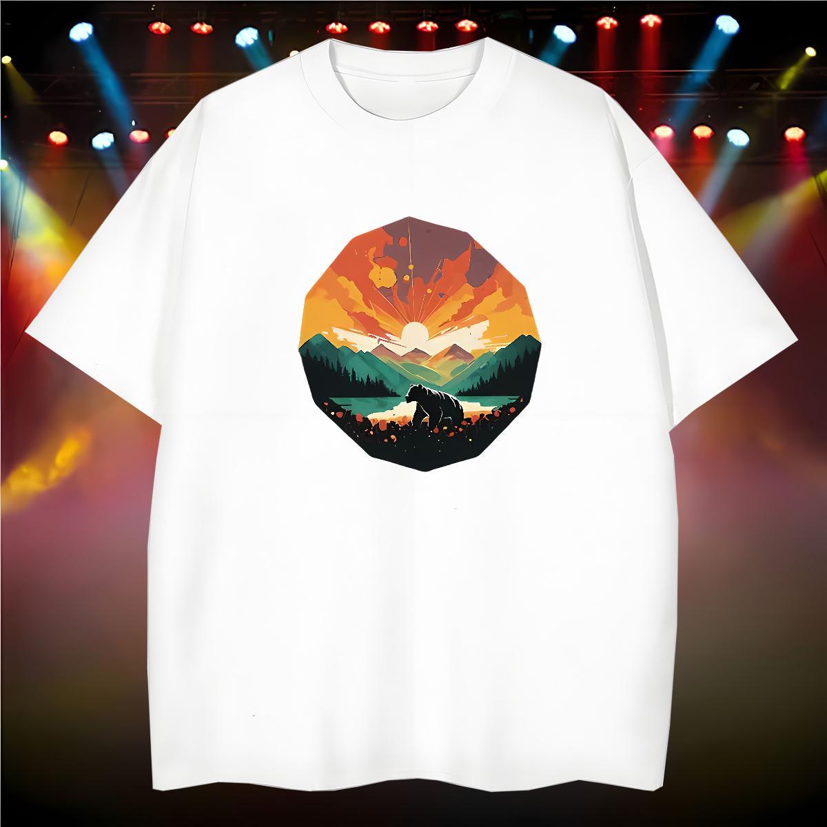 Customized Men T Shirts 100% Cotton 230g bear Spring Summer Clothings Crew Neck Loose Fit Men Tshirts Asian Size