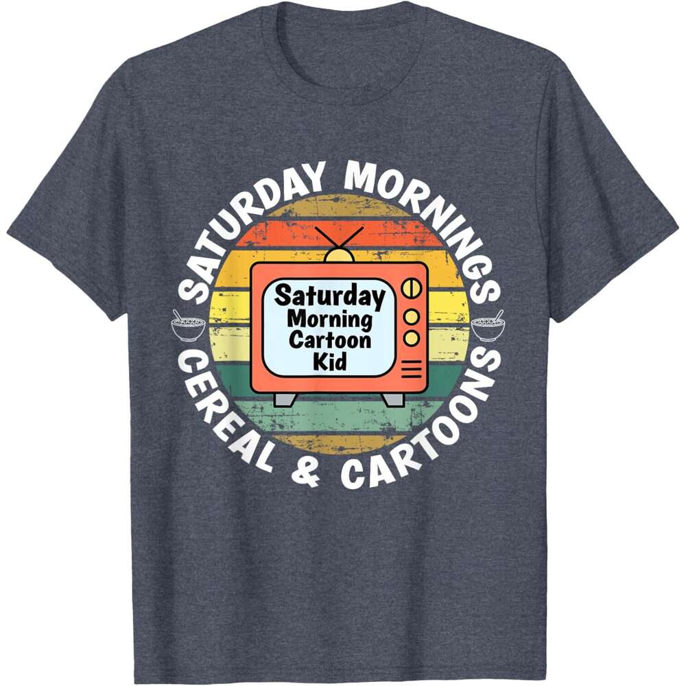 Tshirts Mens T shirt 70s 80s 90s Retro Kid Saturday Mornings Cereal And Cartoons TShirt shirts tshirt graphic tee Casual tops summer clothes Short sle