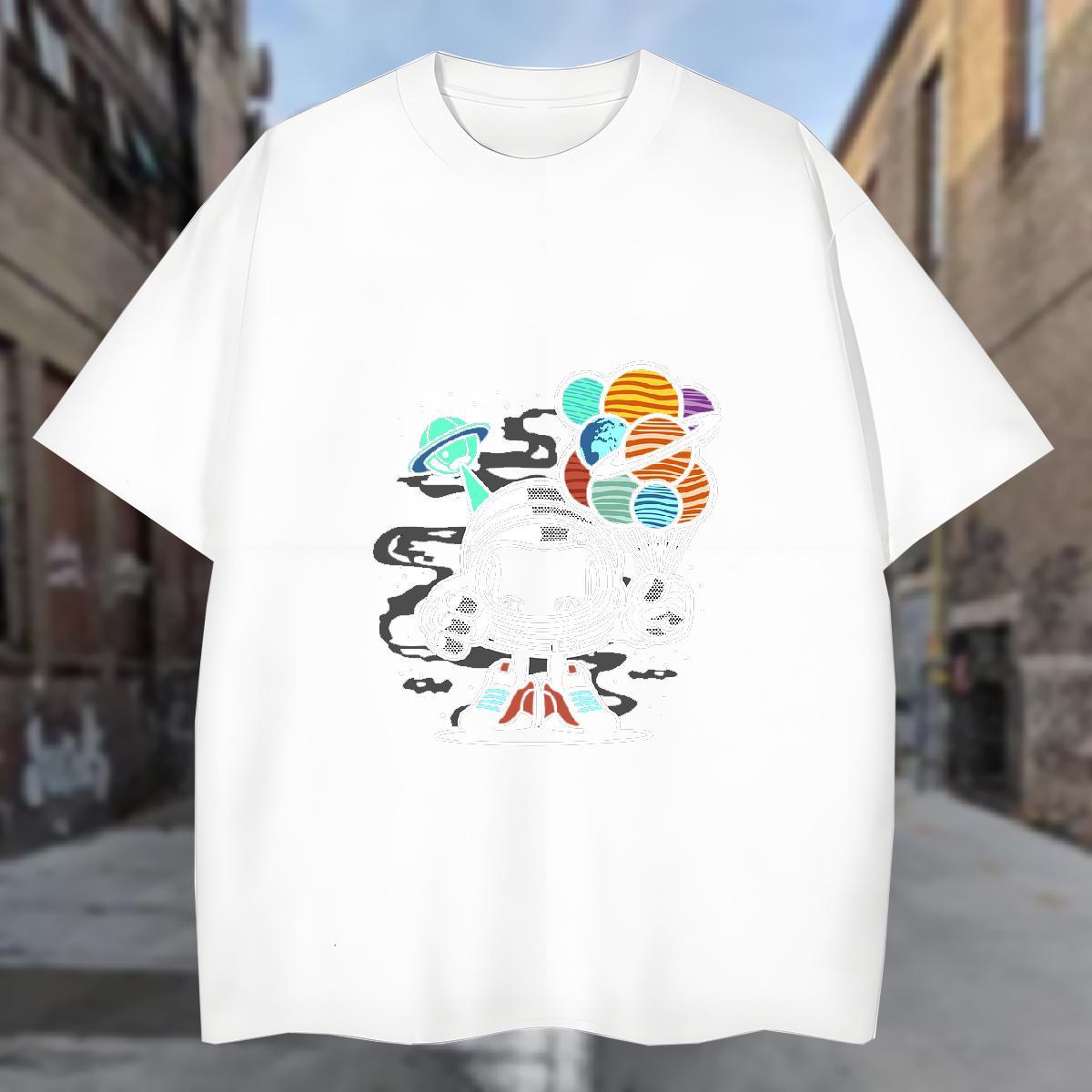 Man T Shirts 230g 100% Cotton universe Street Wear Breathable Custom Print Oversized Men Tops Tees Stylist Cool Design Clothings