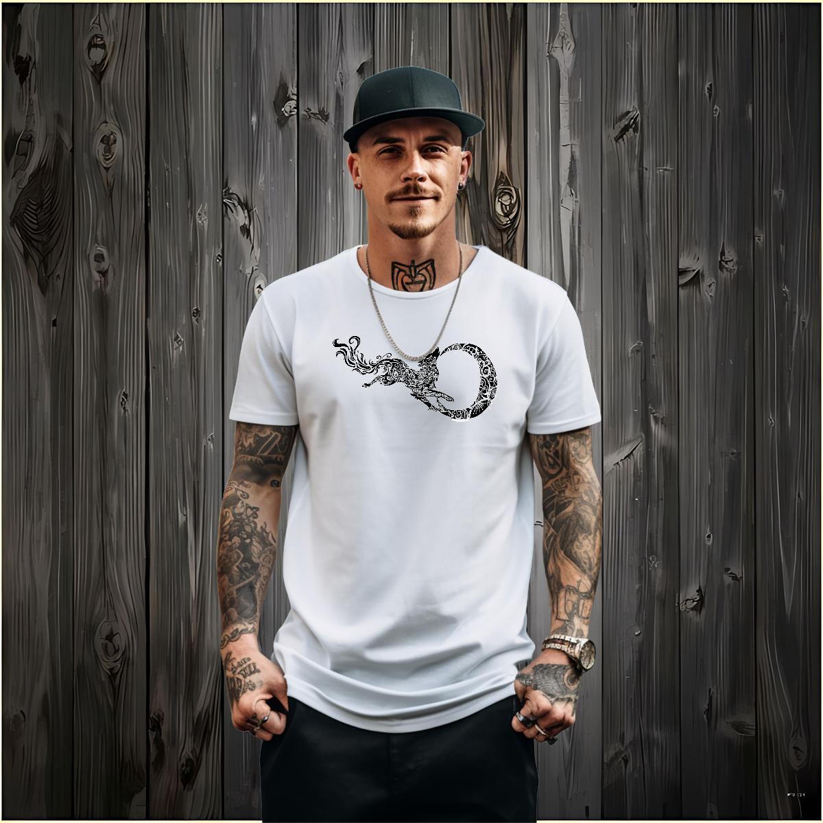 Brand Mens T Shirts 100% Cotton 230g wolf Anime Printing Street Tops Tees O Neck Short Sleeves Free Shipping Mens Tshirts Graphic