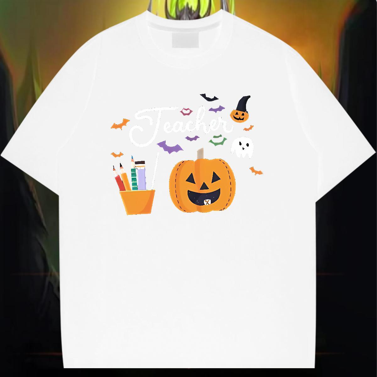 Designer Mens T Shirts 230g Cotton pumpkin Street Casual Tees O Neck Short Sleeves Cool Mens Tshirts Anime Print