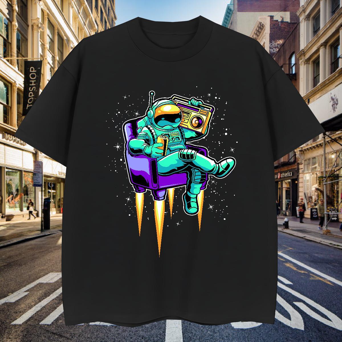 T-Shirts 230g Pure Cotton space Daily Outfit Breathable Crew Neck Custom Print Plus Size Tshirt for Man Woman Fashion Designer Free Shipping Polos