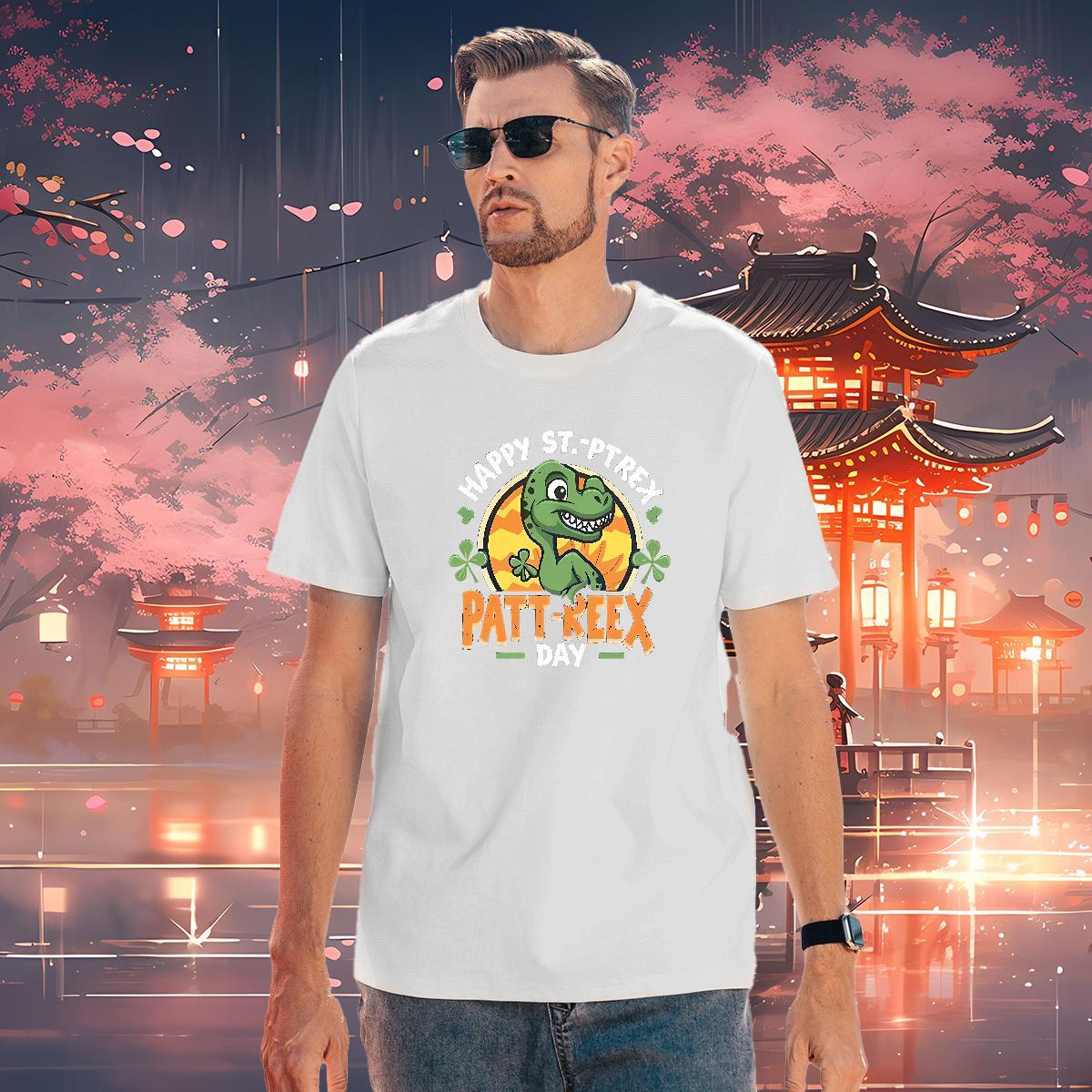 T Shirts Men 230g Cotton dinosaur Hip Hop Short Sleeve Soft Anime Print Couples T Shirts Custom Classic Clothes