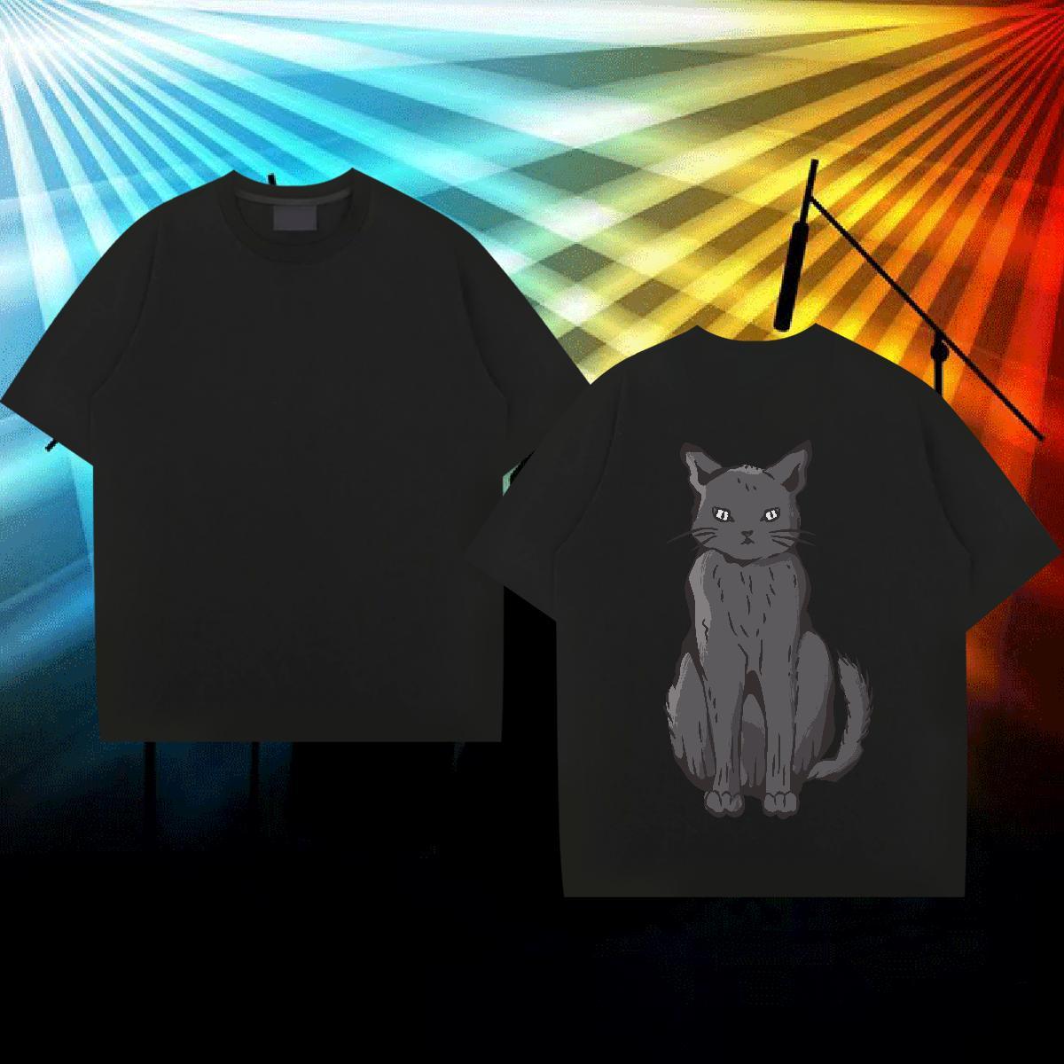 2024 Designer T Shirts Men 100% Cotton 230g cat Daily Outfit Top Tees Breathable Short Sleeve Wholesale Mens Tshirts Customized Print